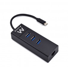 EW1141 Hub 3 Porte USB 3.1 Gen1 (USB 3.0) Type C con porta LAN Giga